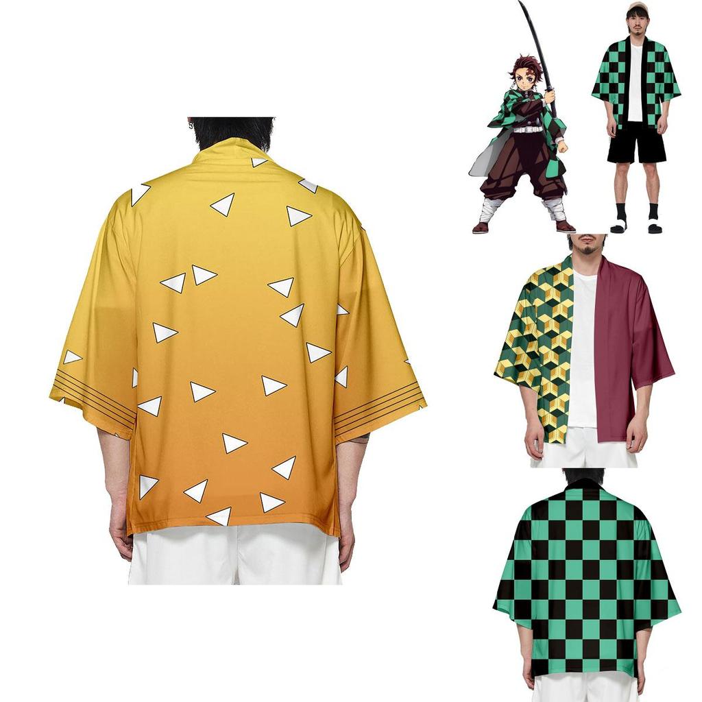 Exquisite Anime Demon Slayer Kimetsu No Yaiba Kamado Nezuko Cosplay Loose Haori Coat Tops For Halloween