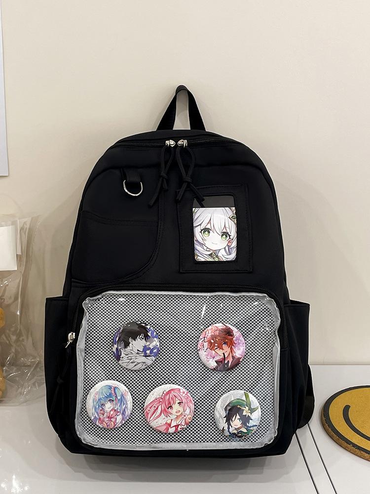 

Рюкзак для колледжа, школьная сумка для ученика средней школы, женский, большой вместимости, высокой ценности, рюкзак для выхода чёрный