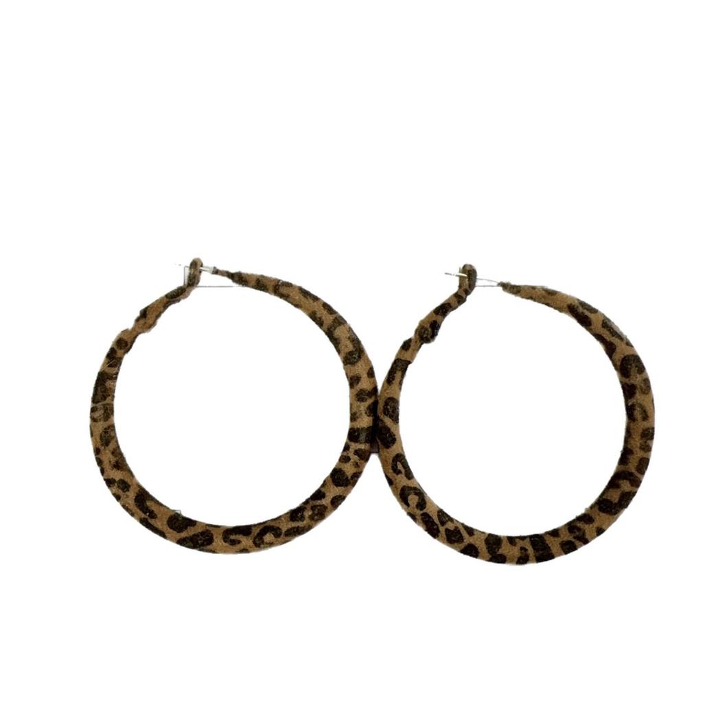 Extravagantní kruhové náušnice s vločkovaným leopardím potiskem: Luxusní, Všestranný, Sladký & Cool Styl