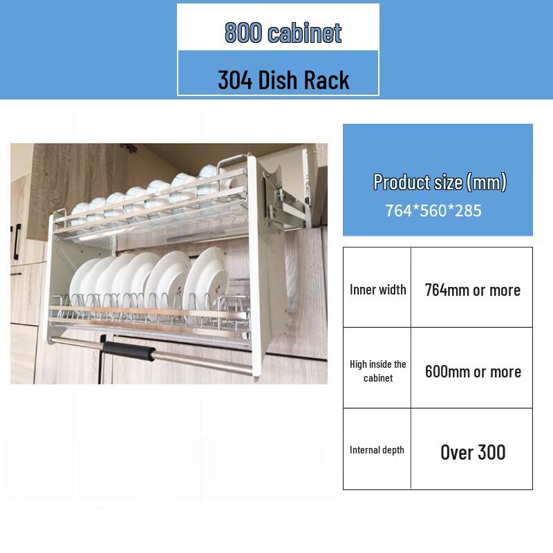 Stainless Steel Pull-down Dish Rack for Cabinets