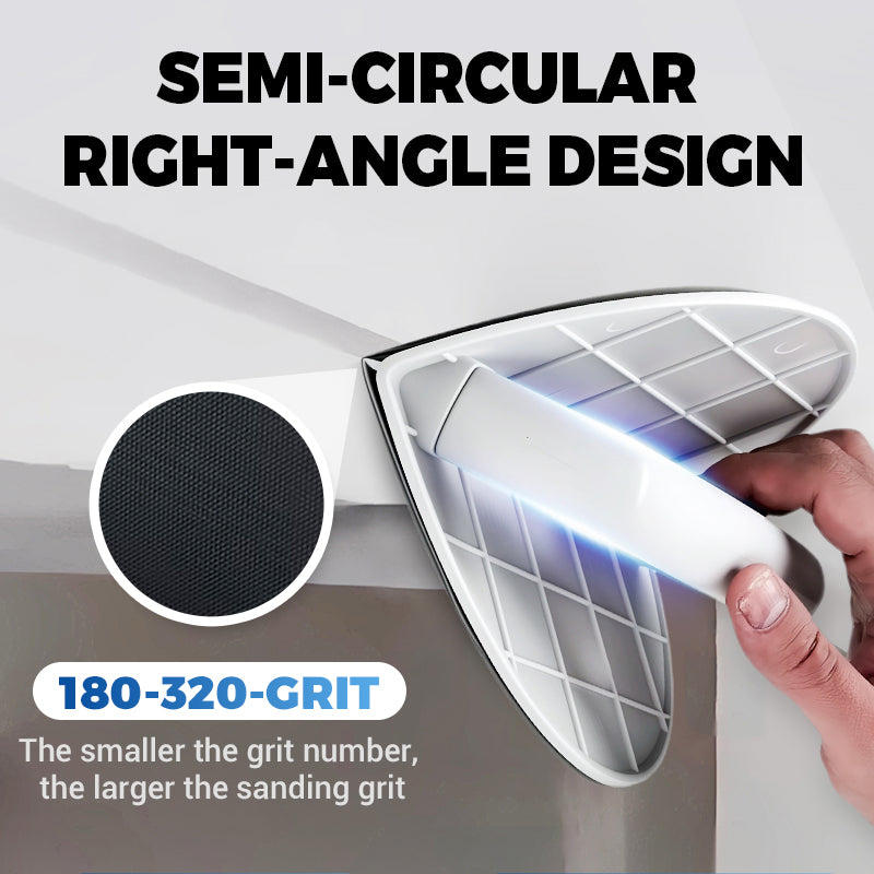 Semicircular Inside Corner Sanding Holder Reusable Plastic Sandpaper Frame Hand Sanding Tool for Wall Putty & Drywall Finishing