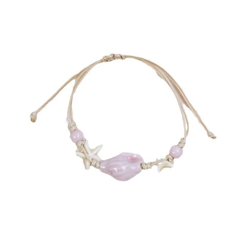 Niche Design Woven Ceramic Seashell Bracelet: High-End, Sweet, Versatile Women's Literary Style