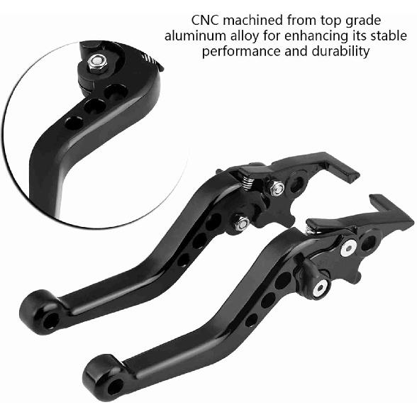 Brake Levers Motorcycle, 1 Pair Motorcycle Clutch Brake Handle Levers Universal Brake Lever Handle Double Disc for GY6 Xmaximum 400(Black)