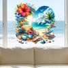 Sommer Strandurlaub Stil Glasaufkleber zur Dekoration von Wohn- und Schlafzimmerfenstern