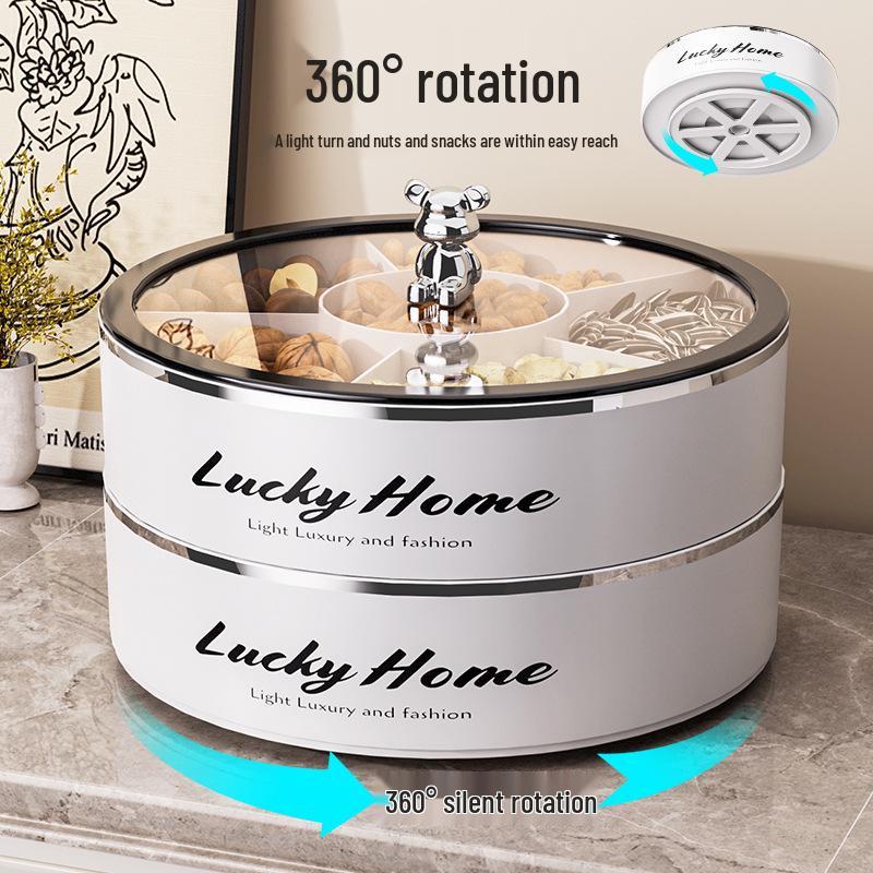 Elegantní miska na ořechy a sladkosti: Uzavíratelný talíř na ovoce a krabička na svačiny pro konferenční stolek