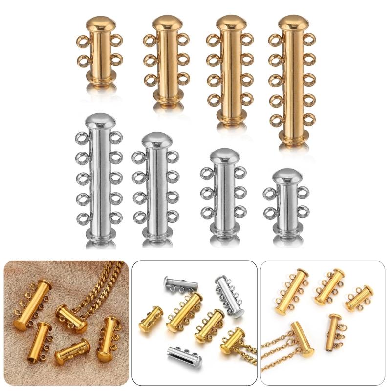 Slide Lock Clasp 304 Nerezová ocelová trubková spojka pro vrstvení náhrdelníků nebo náramků, příslušenství pro výrobu šperků