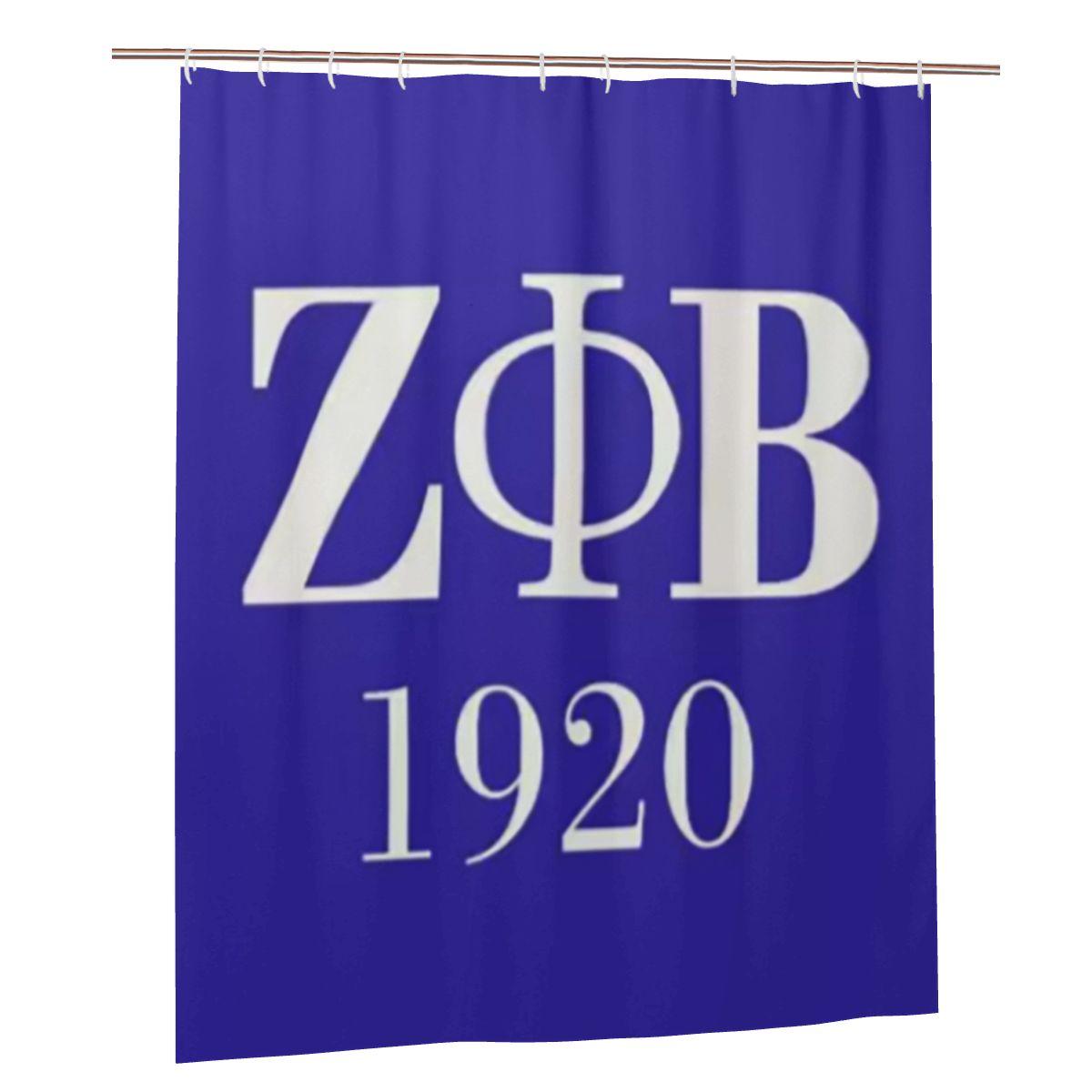 

Логотип женского студенческого общества Zeta Phi Beta Греческая буква 1920 Занавеска для душа Ванная комната Полиэстер Водонепроницаемые Занавески для ванной с крючками W60H190(CM)-1 Pcs