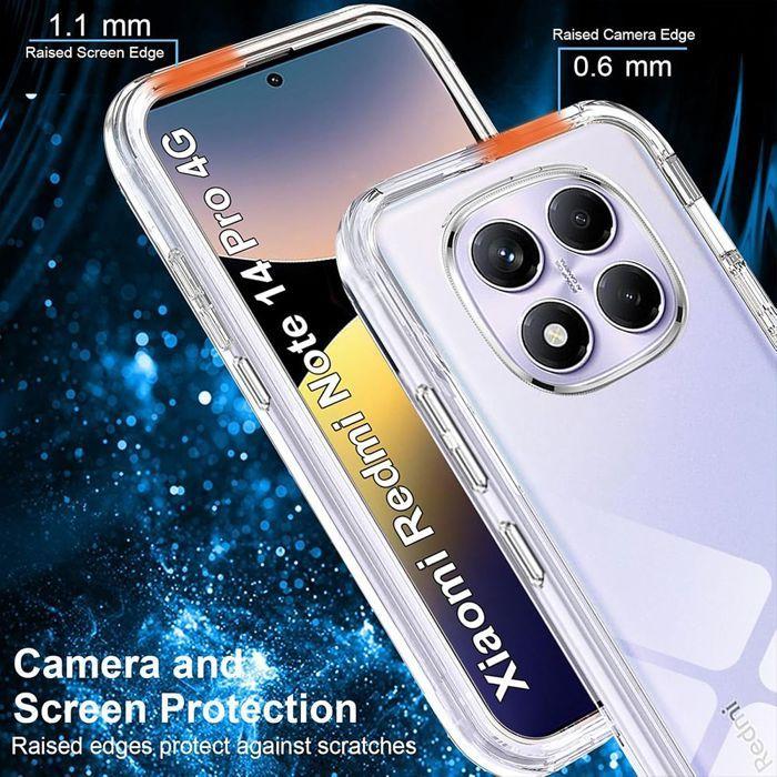 Coque de protection pour Xiaomi Redmi Note 14 Pro 4G - Antichoc - Transparent - Silicone+PC