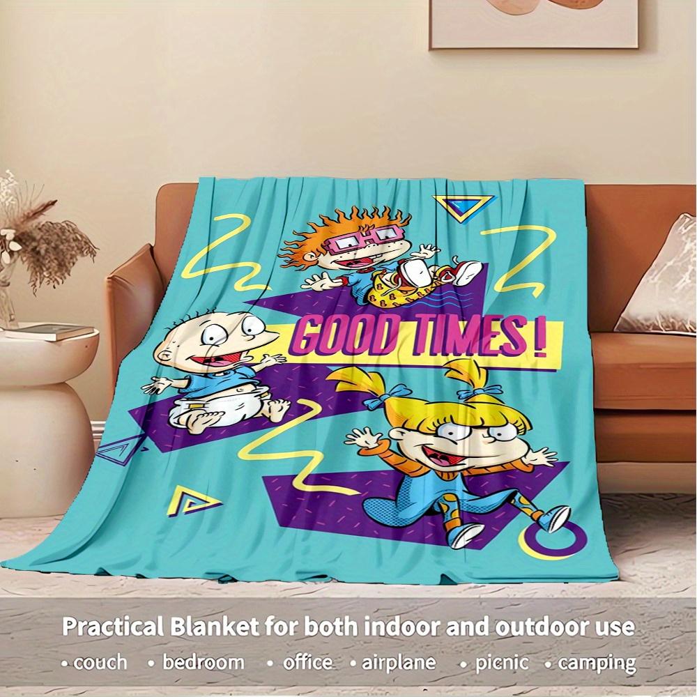 1pc Good Times,Rugrats,TommyDigital Print Fleece Blanket - Contemporary Style, Suitable for All Seasons, Perfect for Home, Travel, or Campin