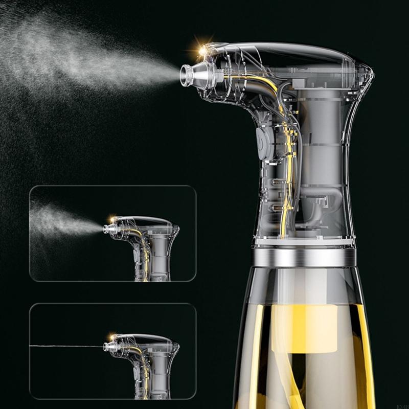 Electric Olive Oil Spray Bottle Dispenser USB Charging Sauce Jar Vinegar Storage Bottle For Barbecue Kitchen Oil Sprayer