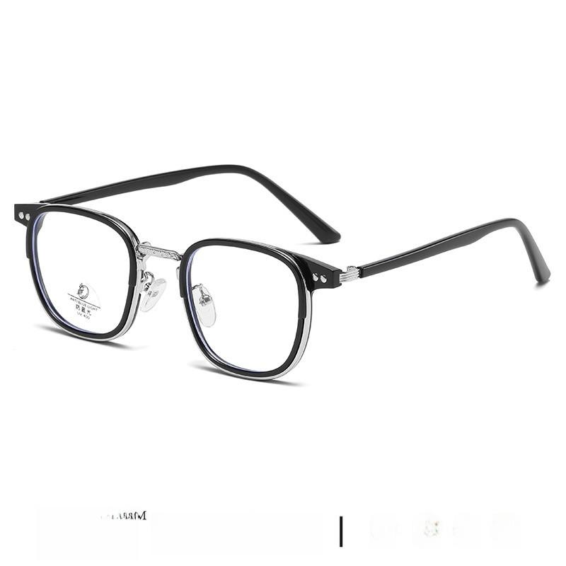 Retro Metal Tr Frame Eyeglasses With Blue Light Blocking For Men And Women