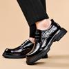 British Platform Cowhide Business Dress Shoes for Men Spring Autumn Designer Men's Brogue Shoes Light Wedding Shoes Male