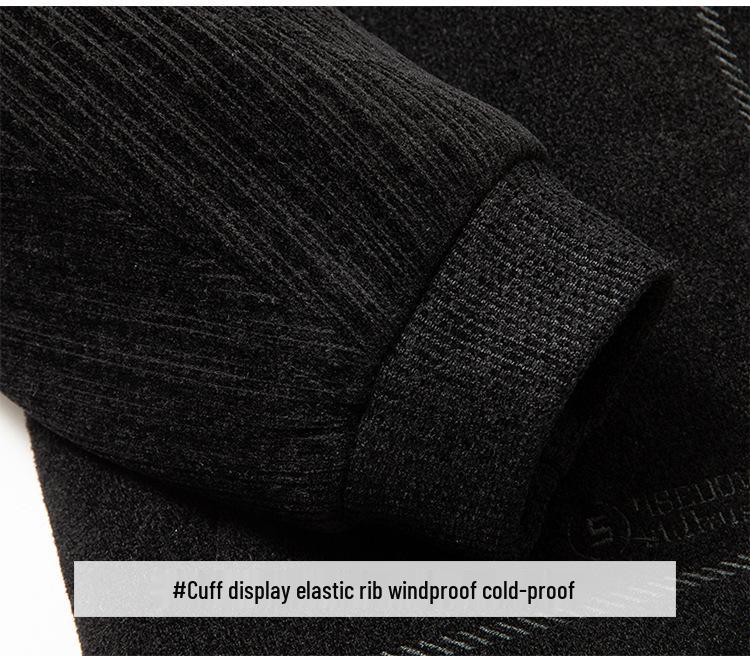 Dad's Winter Velvet Wool Coat: Men's Warm Thickened Jacket for Grandpa