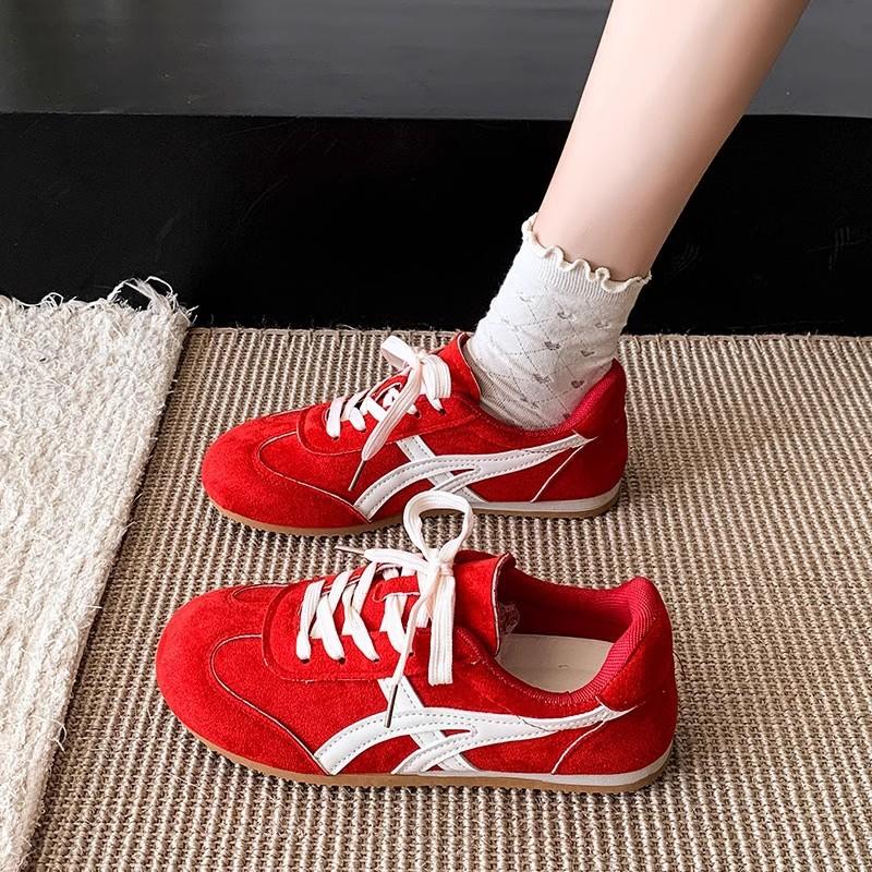 Nät snörskor platta vita skor dam vår nya fritidsskor platta skor student sportskor dam