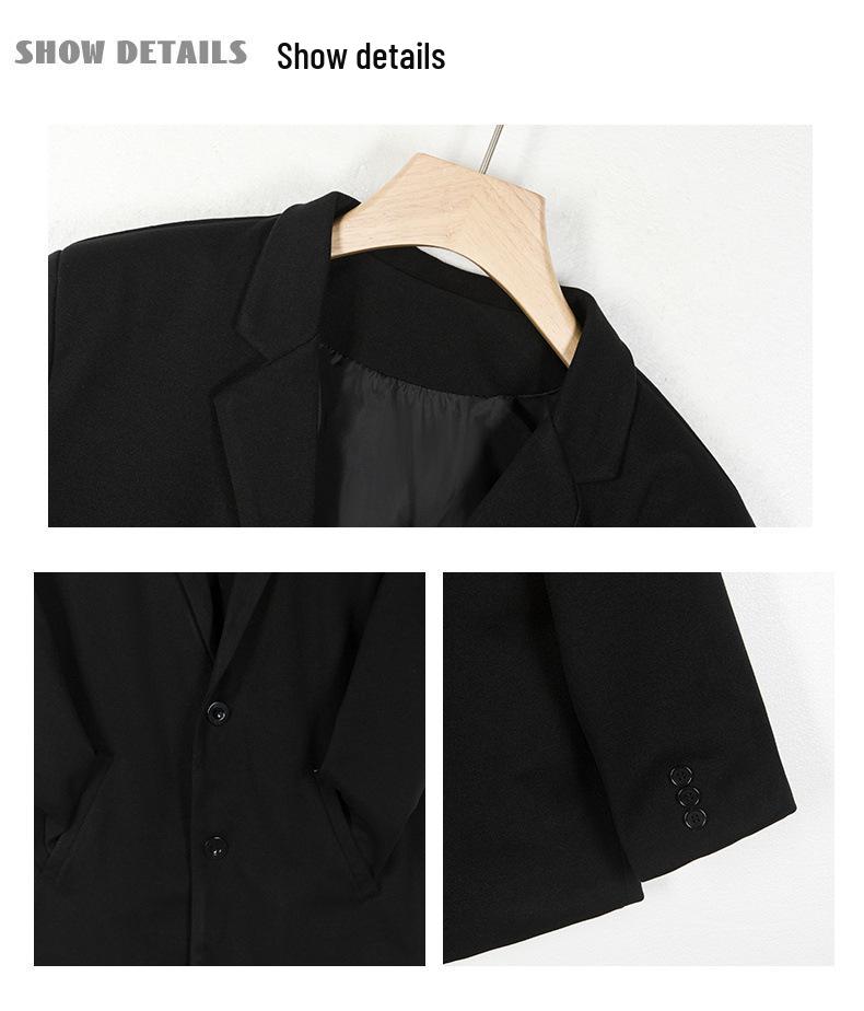 Men's Trendy Harajuku Long Sleeve Notch Lapel Casual Suit Coat for Autumn/Winter