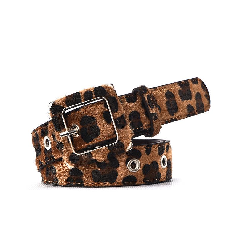 Women's Leopard Print Belt with Pin Buckle – Stylish Waist-Hugging Korean All-Match Accessory for Jeans.