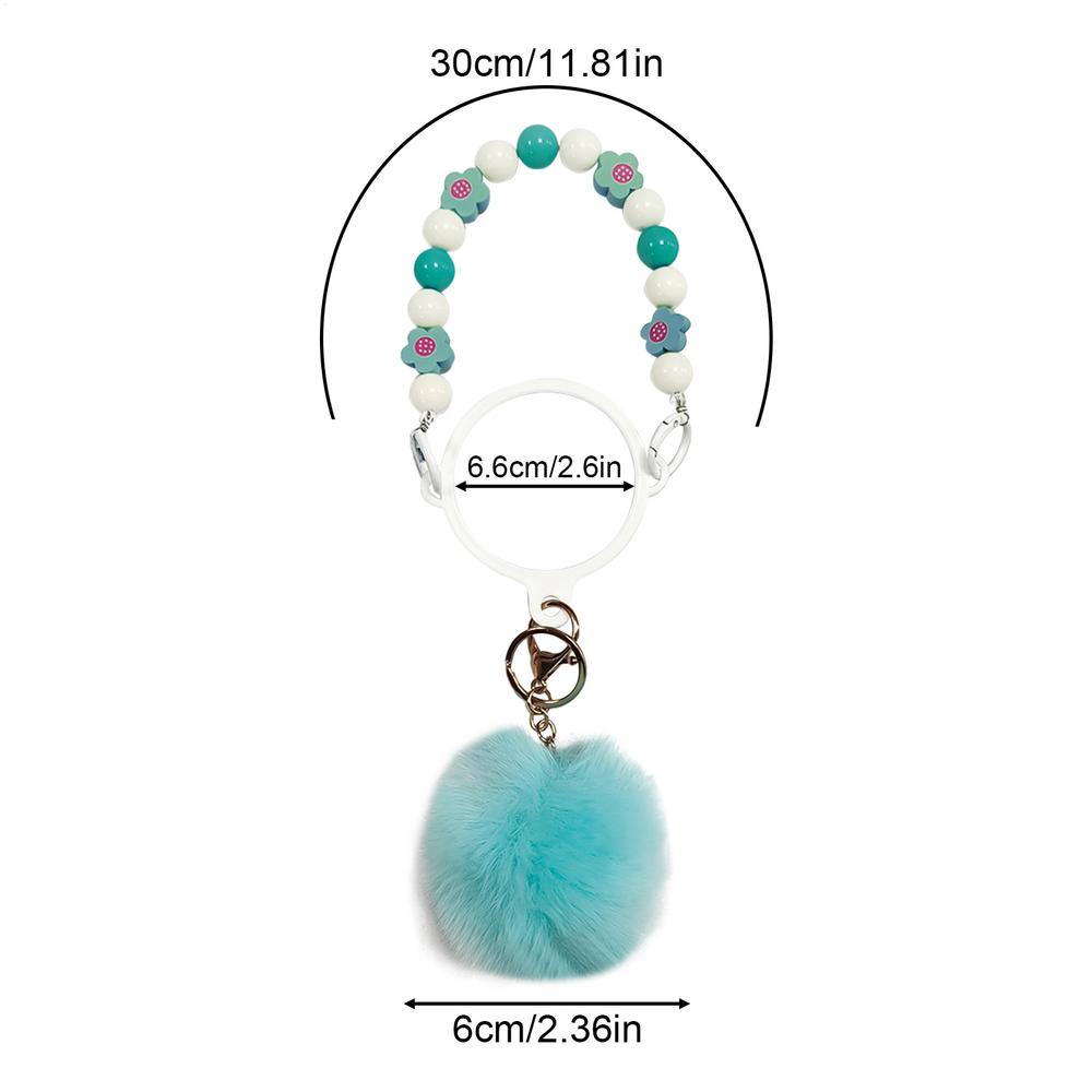 

Water Bottle Handle Strap Tumbler Handle With Keychain Beaded Carrier Cup Accessories For Outdoor Sports Jogging Hiking Beach синій