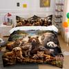 "Wildlife Animals Group Print" Bedding Duvet Cover Set Duvet Cover Pillowcases  (1*Duvet Cover 2*Pillowcases, Without Duvet Insert)