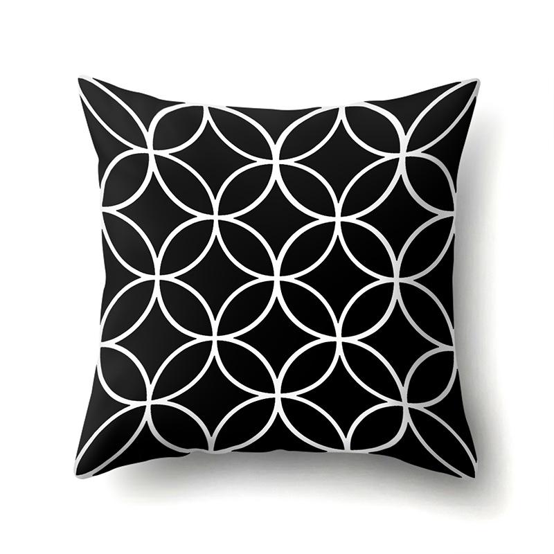 Polyester Pillow Case Geometric Home Printed Pillow Waist Cushion Cover Car Cushion Head Cushion Cover