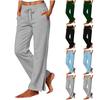 Women's High Waist Casual Pants with Pockets Color Relaxed Fit for Everyday Wear