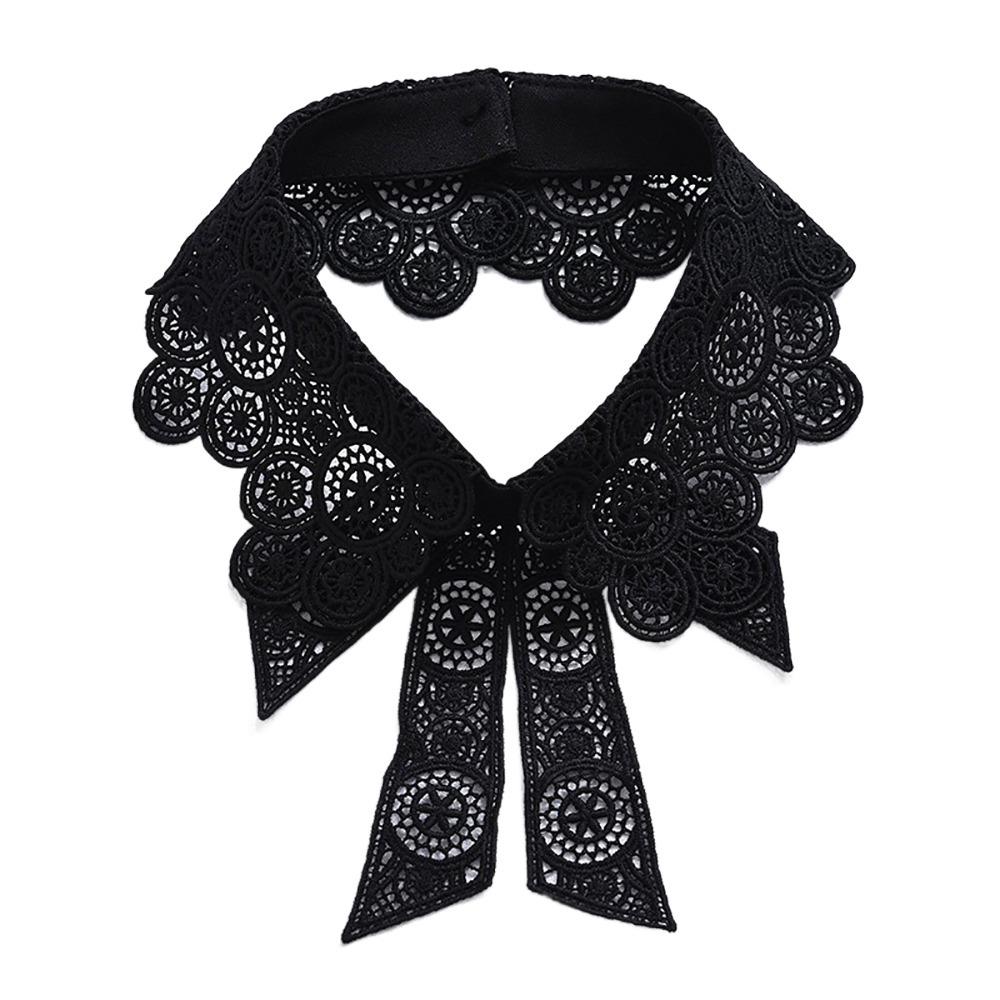 Black White False Collar Lace Floral Decoration Collar Fashion Fake Collar  Women Girls