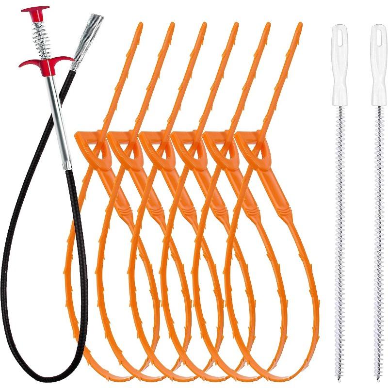 9PCS Pipe dredger Cleaning Brush Set Tool Brush Durable Multifunctional Brush