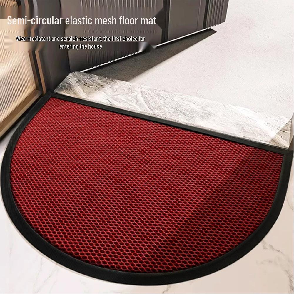 Semi-Circular Non-Slip Elastic Doormat: Dirt-Resistant Indoor Entrance Mat