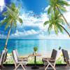 3d Beach Wall Mural Sky Ocean Wallpaper Living Room Beach Wallpaper