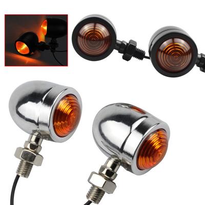 ABS Blinker Motorrad Blinkerleuchte Schwarz Silber