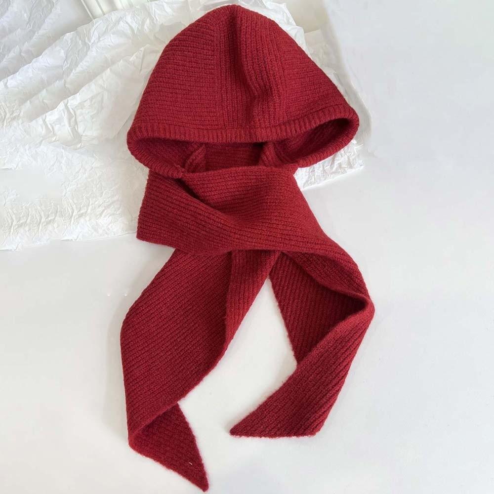 Soft Neck Collar Beanies Cap Triangular Winter Neckerchief Hat Versatile Knitted Hooded Cap  Warmer