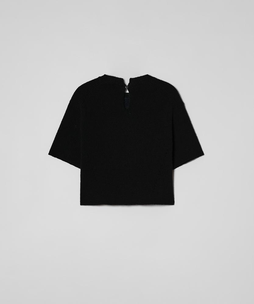 EAN JO Half Sleeve Knit Top (Black)
