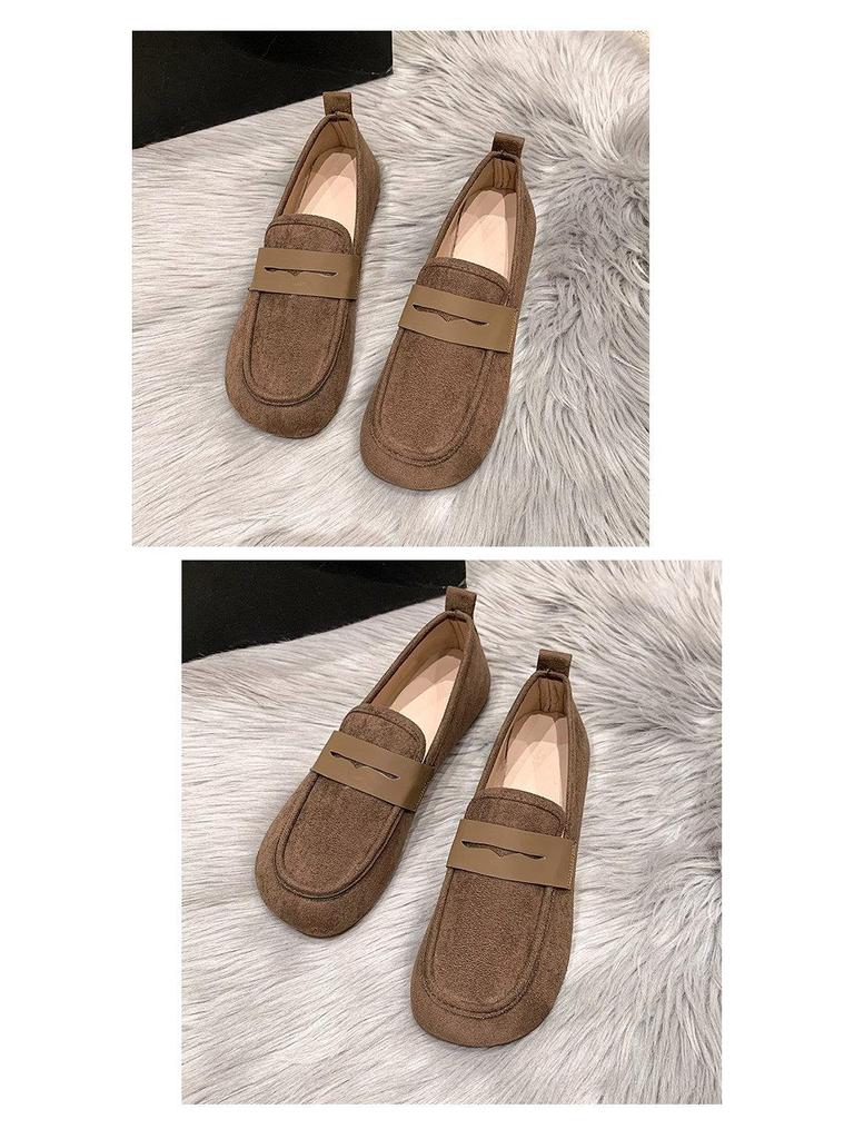 Women's 2025 Spring Soft-Soled Non-Slip Cowhide Loafers: Versatile, Comfortable Flat Shoes