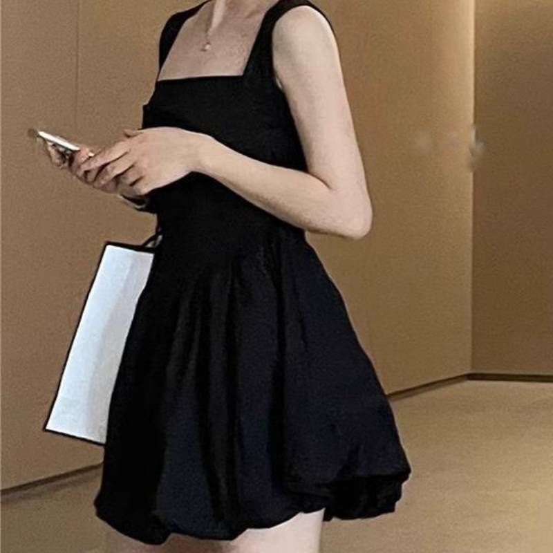 Vestito in Poliestere con Spalline Sottili da Donna Estate Casual Chic Abito da Festa