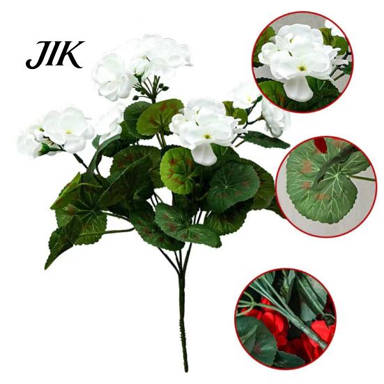 Silk Flower Arrangements Imitation Begonia Flowers All-Weather UV Resistant DIY Lifelike Artificial Plants Wedding Bouquet Realistic Look Decorations