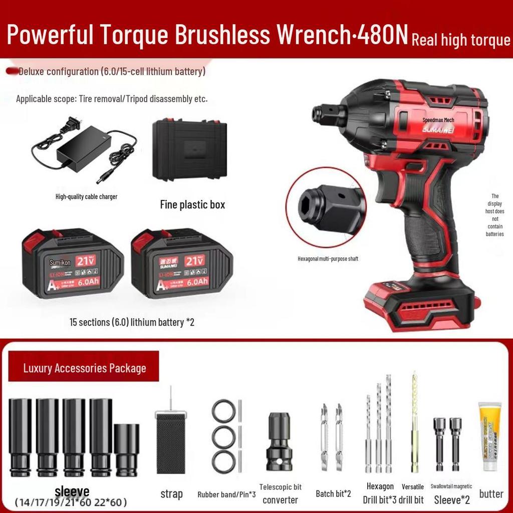 High Torque Brushless Electric Impact Wrench for Ironworkers and Carpenters