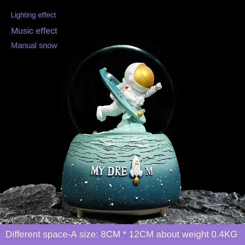 Творческий разный Время и пространство астронавт хрустальный шар светящаяся музыкальная шкатулка украшение дома снежная музыка дети студенческие подарки