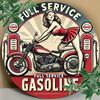 Vintage Pin Up Girl Round Metal Wall Art 20x20cm Aluminum Sign Home Decor