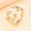 Casual Ocean Series Starfish Shell Stainless Steel Openable Ring - Hot Selling