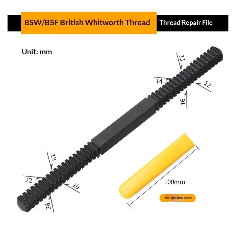Thread Repair File Metric Thread Restoration Repair File Cleans Damaged Threads 0.75-3 Mm Pitch Metal Hardware DIY Hand Tools