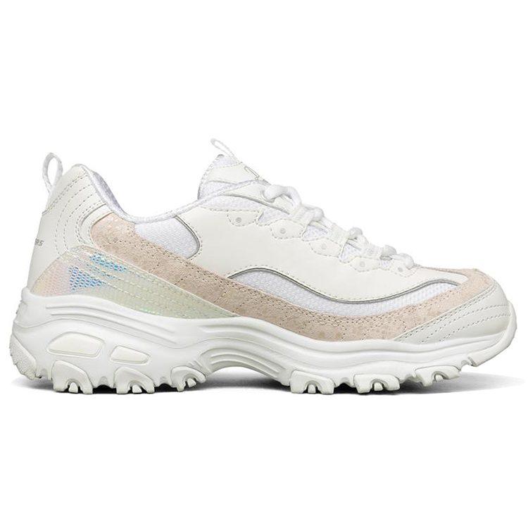 Skechers D'Lites 1.0 Clunky Shoes White Women's 149462-WHT