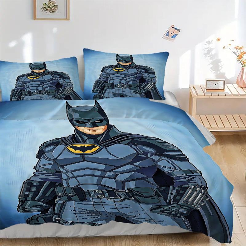 

3pcs batman, superhero Duvet Cover Set (1 Duvet Cover + 2 Pillowcases, No Core) - Comfortable, And Breathable Bedroom Decoration yy251104057 135x200cm