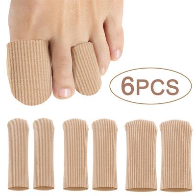 6 PEZZI Manicotti per Dita di Mani e Piedi con Rivestimento in Gel – Protezioni Ammortizzanti per Calli, Duroni, Vesciche, Alluce Valgo, Unghie Incarnite e Dita a Martello