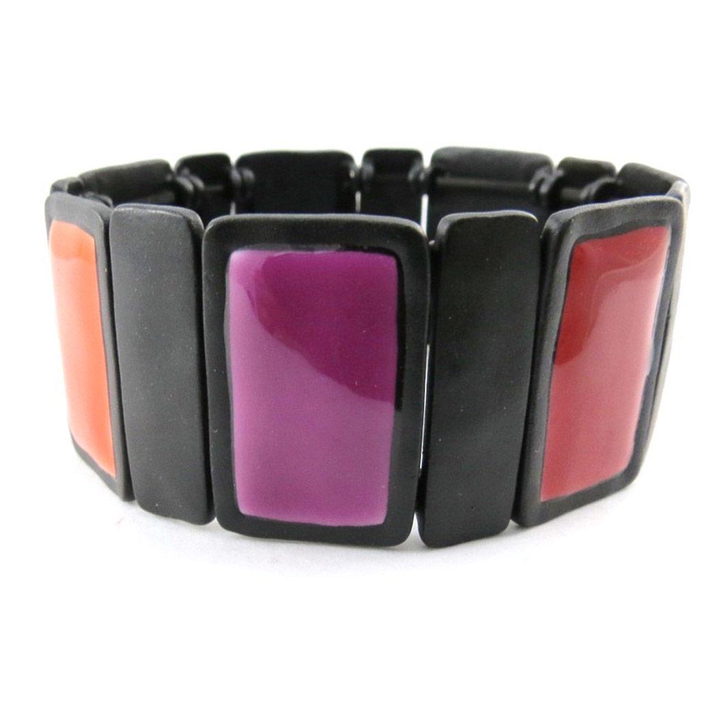 NOA [J1969] - Red Purple 'Arlequin' Designer Bracelet