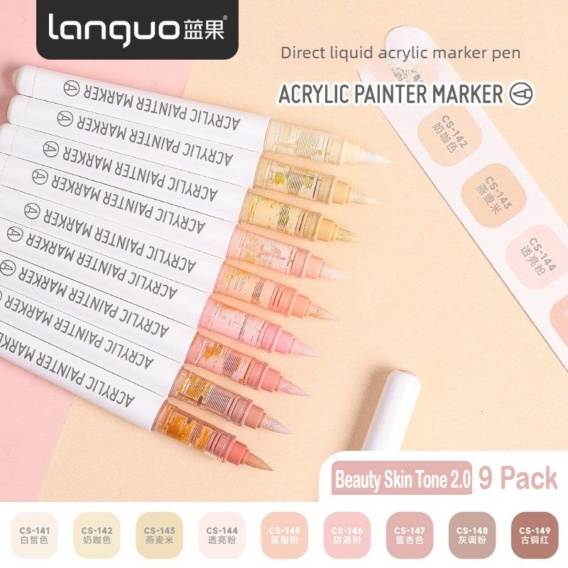 LANGUO 288/9 Colors Acrylic Paint Marker Pens Soft Brush Professional Drawing Pens for Graffiti School Stationery Art Supplies