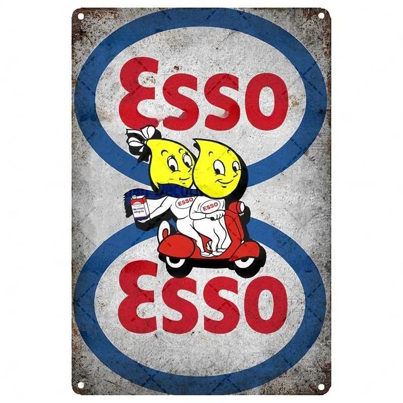 Mike86 ESSO Tiger PIN UP Vintage Metal Tin Signs Man Cave Oil Shop Posters Decoration LTA