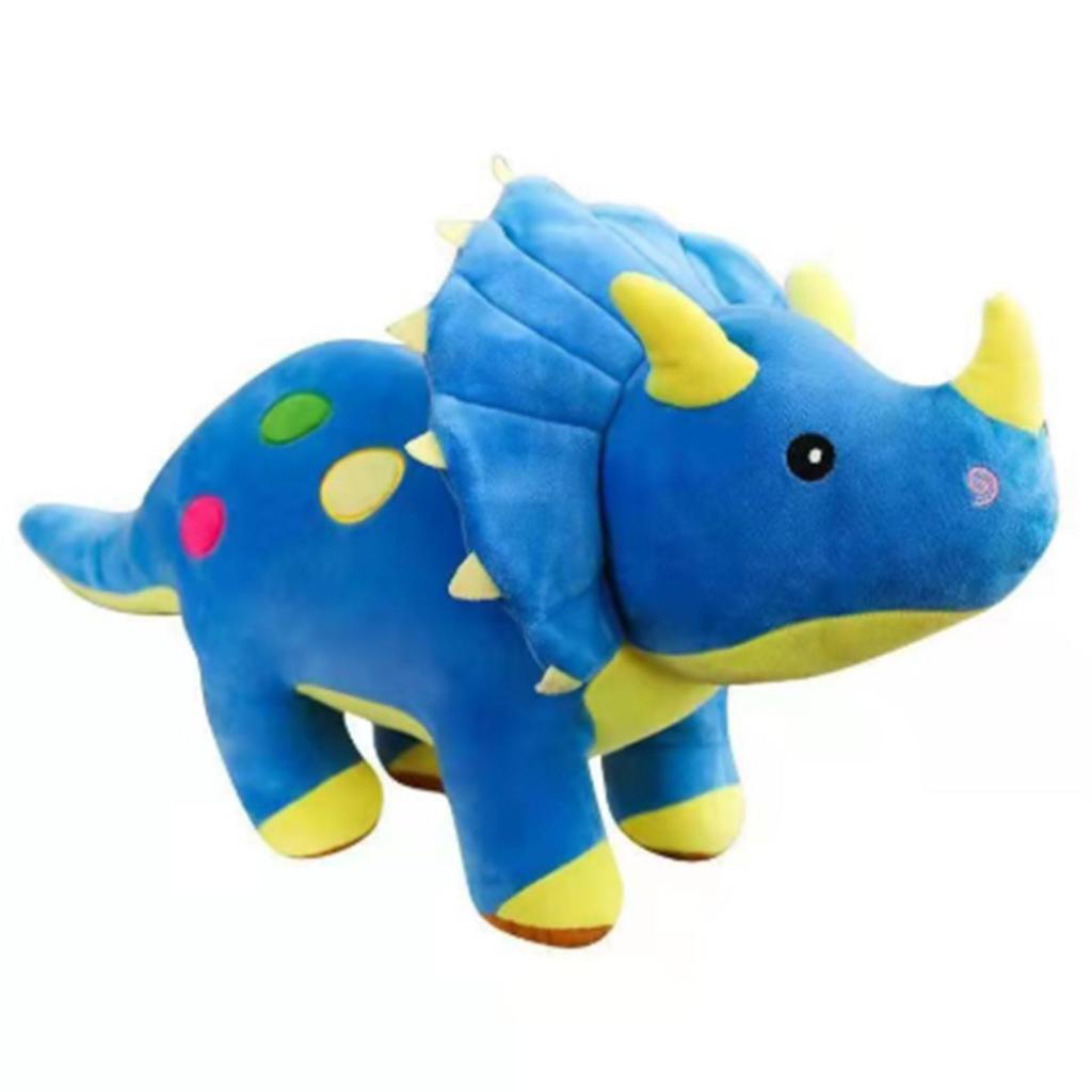 COZENTA Cute Triceratops Dinosaur Plush Toy (Blue, 40cm)