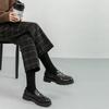 Winter Women Plaid Plus Size Woolen Straight Trousers Female High Waist Loose England Style Ankle-length Pants