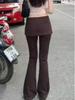 Retro American Two-Piece Slit Flare Skirt Pants - Women's Slimming Elastic Long Pants (Spring 2025)