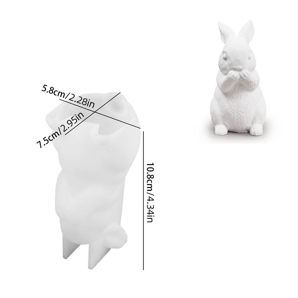 Easter Silicone Rabbit Mold Bunny Statue Mold for Crafts Plaster Casting Soft Silicone Mold Easy Release for Beginners Crafting