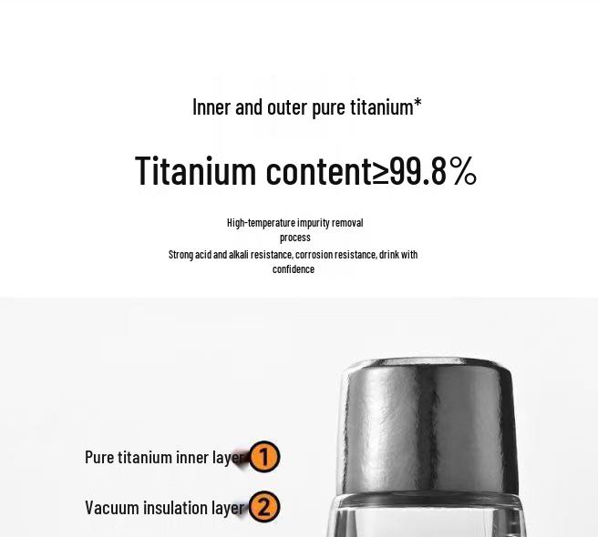 High-End Pure Titanium Insulated Cup with Mechanical Temperature Display and Tea Infuser - Portable and Perfect for Business Gifts